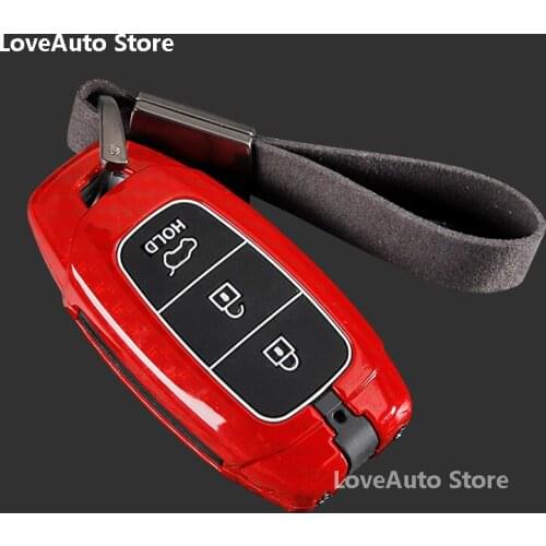For Hyundai Elantra CN7 2020 2021 2022 Car Key Case Protection Key All Inclusive Shell Keychain Ring Zinc Alloy+Alcantara Cover