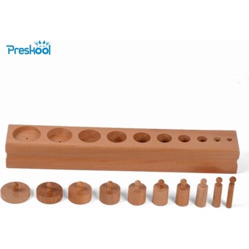 Baby Toy Montessori Single Cylinder 3 Sensorial Preschool Training Early Childhood Education Brinquedos Juguetes