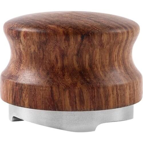 Coffee Machine Coffee Distributor Solid Wood Cover 58mm Universal Italian Coffee Tamper Thread Bottom Powder Hammer Gasket Type