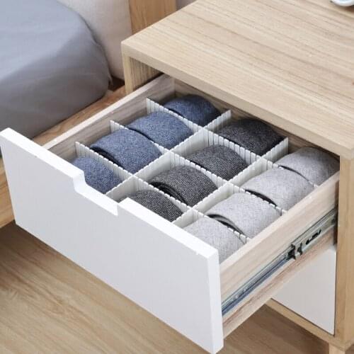 Drawer Clothes Storage Layered Partitions Underwear Socks Cabinets Telescopic Movable Adjustable Plastic Stretch Divider