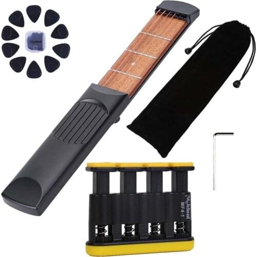 1 Set Right Hand 4 Fret 6 Strings Pocket Guitar Travel Guitar for Beginner Kids Practice Tool