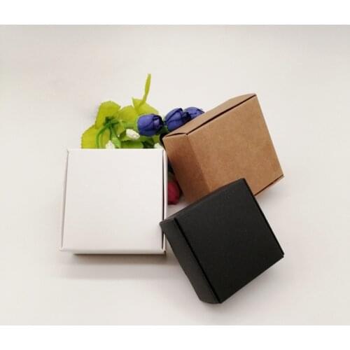 50pcs New DIY Kraft Paper/Black/white Gift Box For Wedding Favors Birthday Party Candy Cookies Christmas party gift ideas Boxes