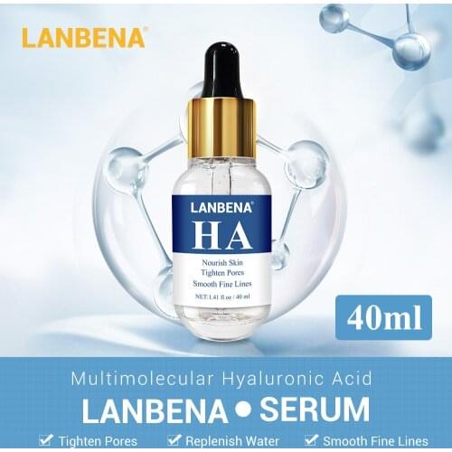 LANBENA Hyaluronic Acid Serum 40ml Smooth Fine Lines Moisturizing Acne Treatment Repairing Tighten Pores Anti-Anging Skin Care