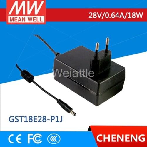 MEAN WELL original GST18E28-P1J 28V 0.64A meanwell GST18E 28V 18W AC-DC High Reliability Industrial Adaptor