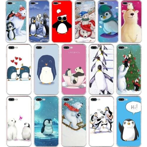271H Lovely Penguin Polar Bear Soft TPU Silicone Cover Case For Apple iPhone 6 6s 7 8 plus Case