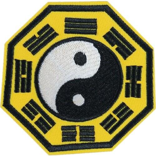 Yin and Yang Taiji Patch Embroidery Applique Iron Onpatches for Clothing Martial Arts Clothes Decoration DIY Sewing Accessories