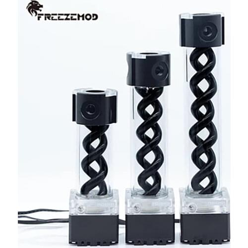 FREEZEMOD AIO PC Water Cooling DDC Pump+Reservoir Res Combo,Water Tank PWM T Lift 4 Meters,Flow 800L/H 200/250/300MM PUB-FS6MB