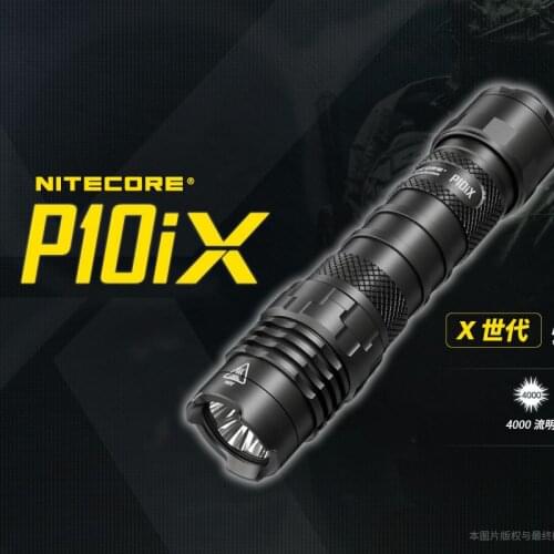 NITECORE P10iX Rechargeable Flashlight Powerful 4000 Lumens USB Tactical Flashlight One Button Strobe, 5000mAh NL2150HPi Batter