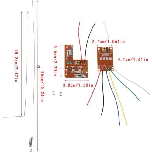 4CH RC Remote Control 27MHz Circuit PCB Transmitter and Receiver Board with Antenna Radio System for Car Truck Toy