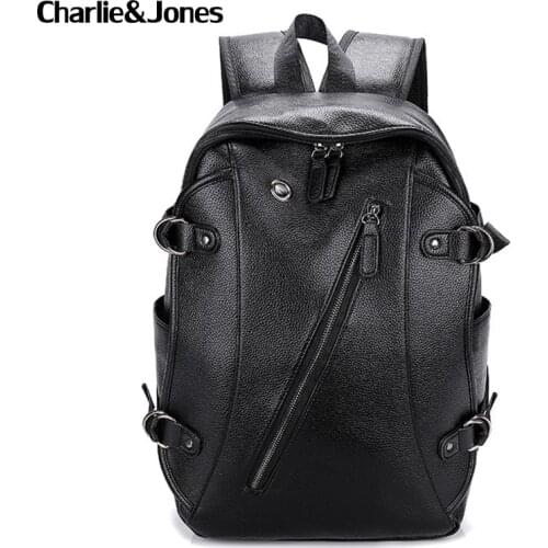 NEW Trend Casual Laptop Bags High Capacity Backpack Computer Multifunction Mens Bag Travel PU Leather Mochila Backpacks For Man