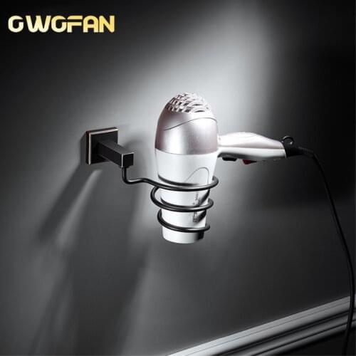 Modern Bathroom Shelves Black Wall Mount Hair Dryer Rack Home Decor Storage Holder Bathroom Accessories Mini Holder LK001