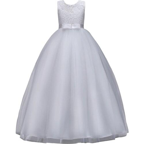 Lace Flower Girl Dresses 2020 Soft Tulle Floor Length Ball Gown Princess Children Cocktail Wedding Party Dresses Pageant Gown