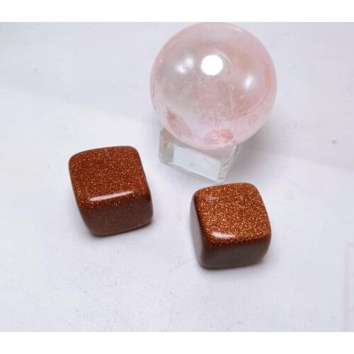 Titanium Aura Angel Pink Crystal Balls With 2Pcs Sandstone Cubes Crystal Electroplating Aura Sphere Reiki Healing Crystal