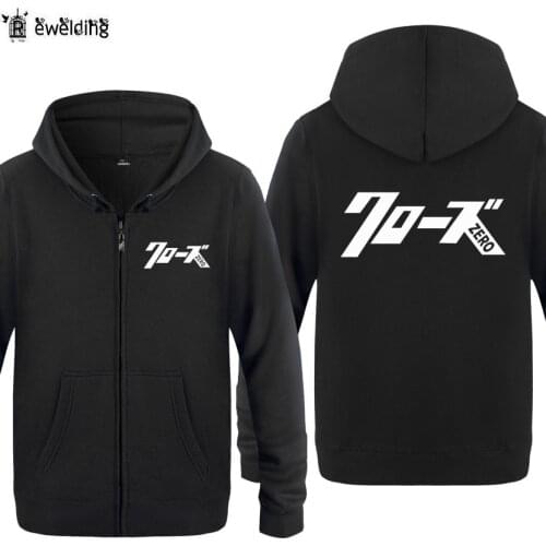 Zipper Hoodies Men Crows Zero Printed Anime Cartoon Mens Hoodie Fleece Long Sleeve Mans Jacket Sweatshirt Skate Oversized Coat