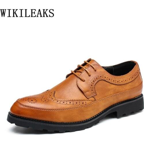 Handmade Shoes Men Wedding Brogue Shoes Men Elegant Coiffeur Formal Shoes Men Classic Zapatos De Hombre De Vestir Formal Bona