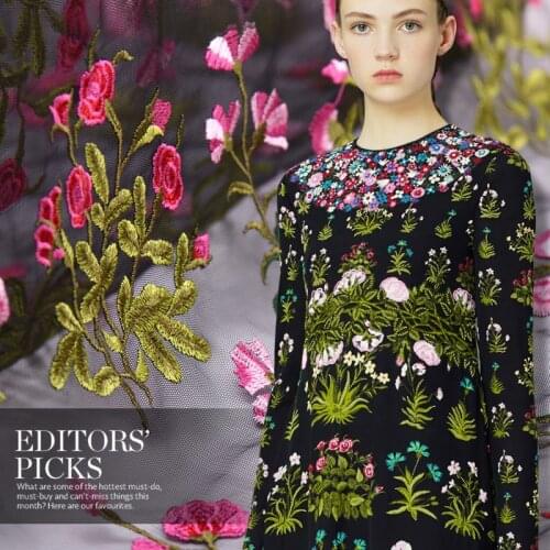 Heavy mesh yarn embroidered lace fabric dress clothing DIY lace fabrics wholesale high quality lace cloth