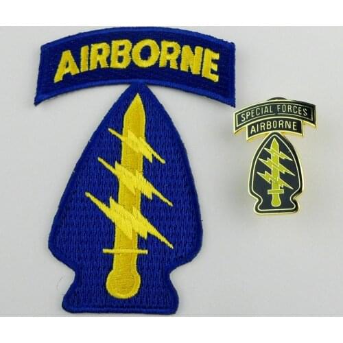 U.S. ARMY SPECIAL FORCES COMMAND AIRBORNE PATCH & METAL BADGE PIN military Store