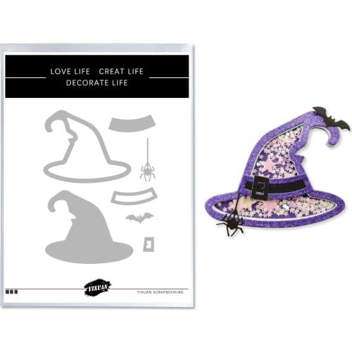 YIXUAN Halloween Witch Hat Metal Cutting Dies Stencil For DIY Scrapbooking photo album decor Embossing DIY Dies For Paper Cards