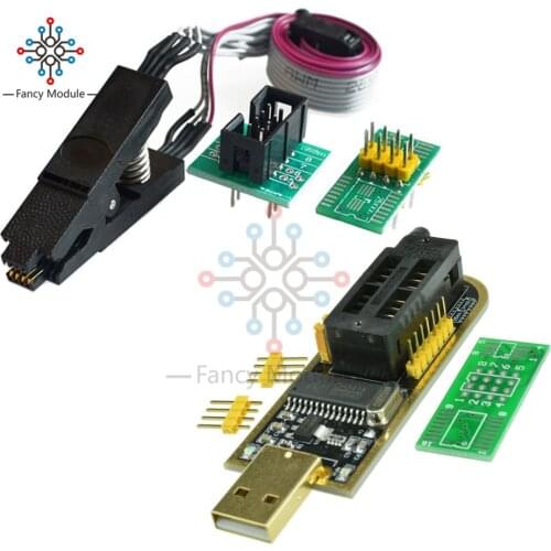 SOIC8 SOP8 Test Clip for EEPROM 93CXX / 25CXX / 24CXX with CH341A 24 25 Series EEPROM Flash BIOS USB Programmer Module