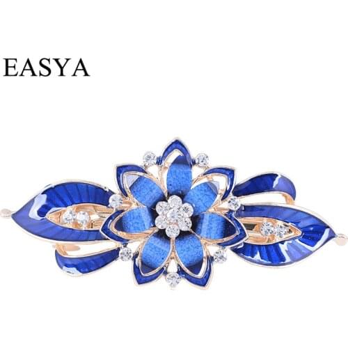 EASYA Women Girls Fashion Clear Enamel Flower Hairpin Hair Accessories Hot Sale Colorful Metal Hair Clips Ormaments Barrettes