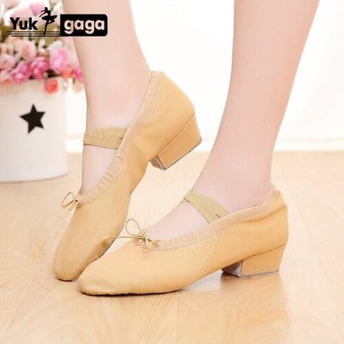 Female Ballet Shoes Canvas Jazz Latin Salsa Dance ShoesWomen Teachers Cat Claw Dancing Shoes Heels For Children Kids Girls Women