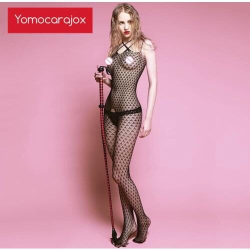 Yomocarajox Womens Sexy Bodystockings Toys Floral Nightwear Sex Product Black Bodysuit Costumes Mesh Stockings Lace Hollow Out