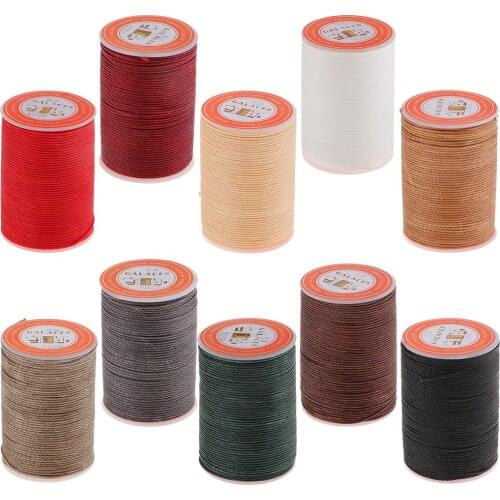 0.8mm Waxed Polyester Braided Thread For DIY Leather Goods, 55 Meters