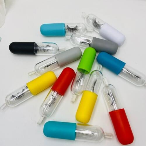 10pcs Pill Bottle Lashes Case Fake 3d Mink Eyelashes Pill Case 3D Lashes Eye Lash Packaging Pill Bottle Eyelash Pill Packaging