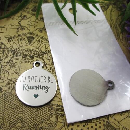 20pcs--"I'd Rather Be Running"stainless steel charms 5 styles for choosing DIY Charms for necklace bracelets