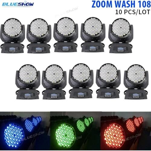 No Tax 10x LED Wash 108x3w Lyre Wash LED Moving Head Wash Light RGBW 108pcs Stage Light Disco Nightclub Professional Lighting