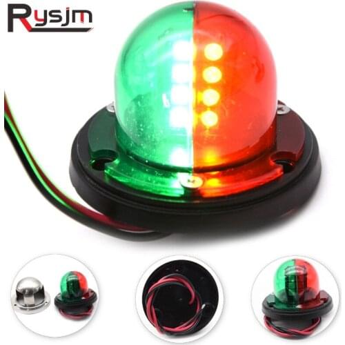 Stainless Steel 12V Navigation Light Lamp LED Bow Red/ Green Navigation Lights Fit For Marine Boat Yacht Truck Signal Lamps
