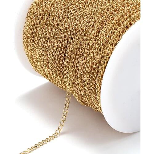 2meters Stainless Steel Gold Chain Necklace Chains for Bracelet Anklet Extension Chain Accessories for Jewelry Making Crafts DIY