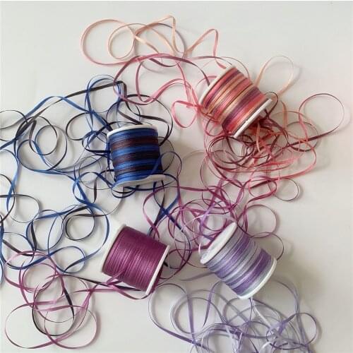 2mmX20mts Solid Colors Ins Style 100% Pure Silk Embroidery Ribbon Thin Taffeta High Quality Silk Ribbon Anya Ribbon Handcraft