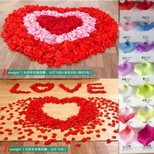 360PCS Silk Artificial decorative Flower Rose Petals Wedding Party Decorations RD Valentine petale de rose flores artificiales