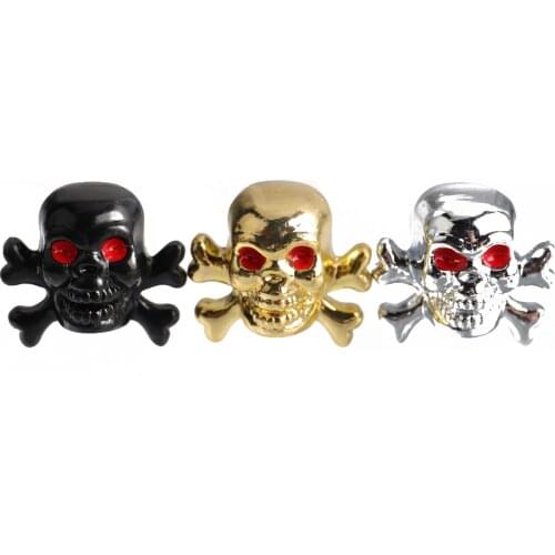 4Pcs/set Skull Style Copper Core Car Anti-theft Tire Valve caps Antirust Motorcycle Bike Car Wheel Tyre Tires Valve Stem Caps