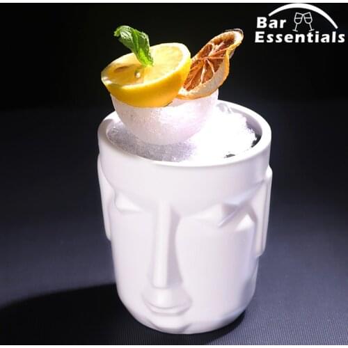 500ml White Beauty Hawaii Tiki Mugs Cocktail Cup Beer Beverage Mug Wine Mug Ceramic Tiki Mugs