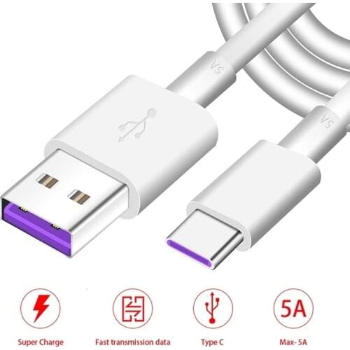 5A USB Type C Cable Fast Charging Cable For Huawei P30 Mate 20 Pro Xiaomi Mi 9 HTC For Macbook Mobile Phone Charger