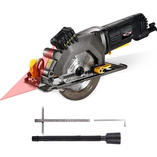 600W Electric Circular Saw Wood Cutter With Straight Bevel Laser Multifunctional Hand-Held Electric Saw