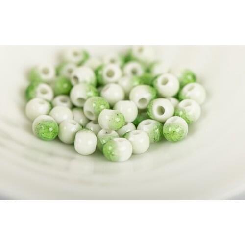 7# 100pcs Jingdezhen Ceramic beads oblate Yoga Procelain bead for jewelry making beads #IY215