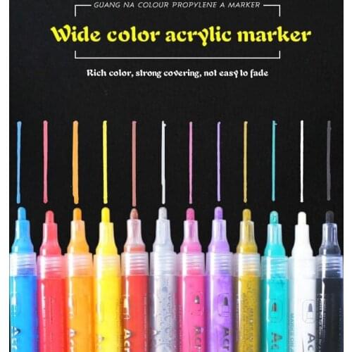 New Color Acrylic Marker Student Hand Painted Stone Ceramic Marker Diy Photo Album Black Cardboard Graffiti Water paint pens