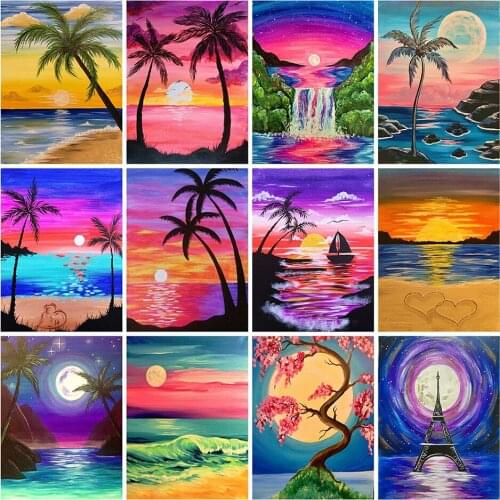 Canvas Size 5D Diy Diamond Painting Cross Stitch Kit Diamond Mosaic Embroidery " Landscape " Painting Square/Round Drill Gift