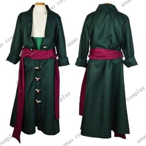 Free shipping One Piece Roronoa Zoro Cosplay Costume Two years Later Women Men Cosplay Windbreaker Tops Full Suits Size S-XL