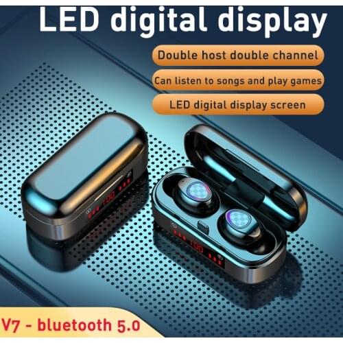 Mini Portable TWS Bluetooth 5.0 Headphones Earphone Wireless Headset With LED Digital Display Waterproof Earbuds with Mic