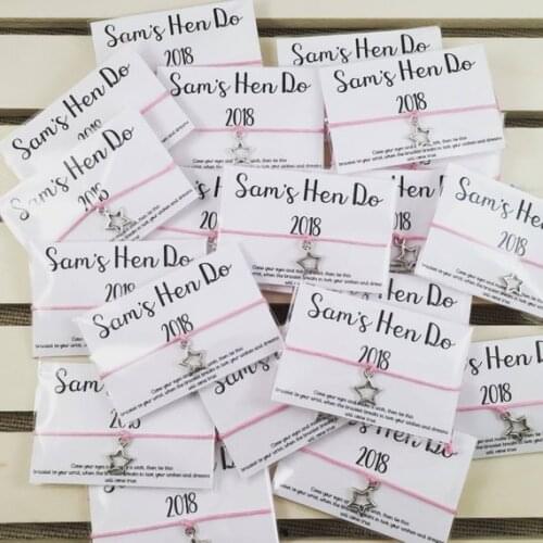 Personalized text star wish bracelets, wedding maid of honor Bridesmaid jewelry bracelets, Bridesmaid Proposal best friend gifts