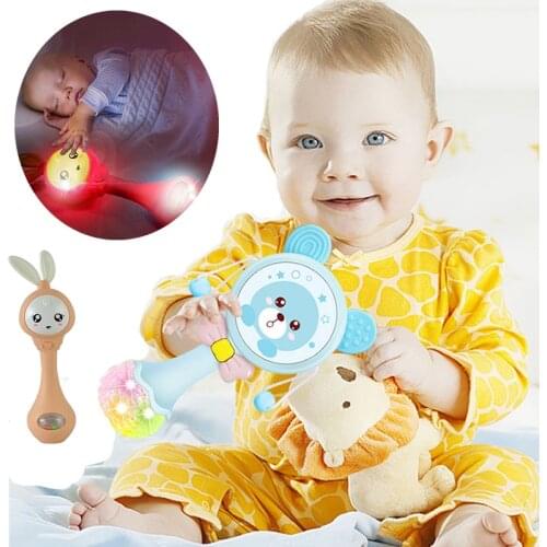 Baby Music Rattle Bear Teether Toy For Child 0-12 Education Mobile Cot Kids Bed Newborn Stroller Crib Infant Pacifier Weep Tear