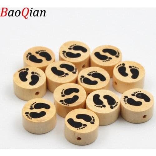 DIY 15pcs Wood Color Feet Natural Wooden Beads For Jewelry Making Necklace Bracelet Spacer 20mm