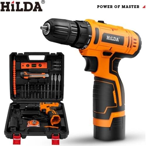 Hilda electric screwdriver wholesale lithium electric drill large rechargeable drill pistol drill multi-function power tool