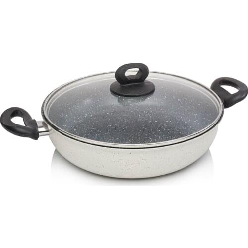 Cream Color 28 CM Cera Granite Shallowly Pots