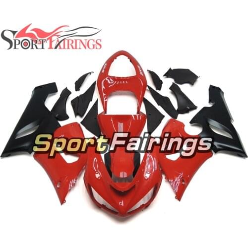 Red Black Motorcycle Fairings For Kawasaki Ninja ZX6R ZX-6R 636 Year 05 06 2005 2006 ABS Injection Fairing Kit Bodywork Carenes