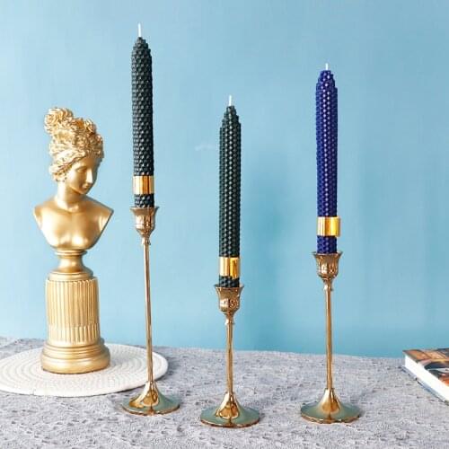 Creative Nordic Style Golden Candlestick Decoration Home Living Room Western Food Candle Holder Light Luxury Romantic Wedding